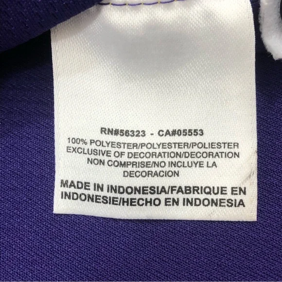 Nike Dri Fit LSU Louisiana Tigers NCAA Football Purple Golf Polo Shirt Mens XL. - Picture 7 of 8